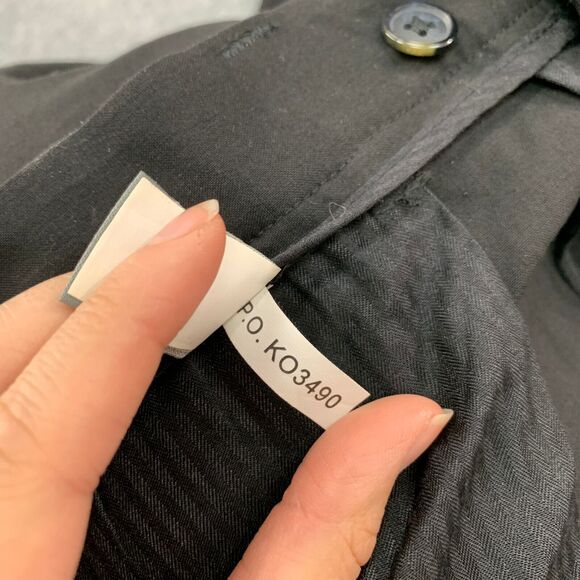 Apt. 9 Dress Pant Mens 36 Black Flat Front High Rise Rayon Blend Stretch Travel - Picture 14 of 16